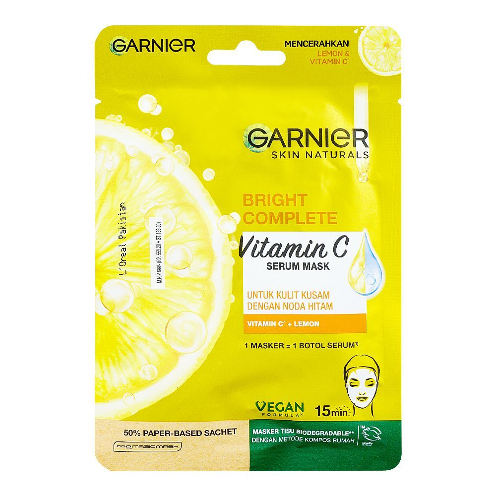 Garnier Bright Complete Vitamin C Serum Sheet Mask 28g
