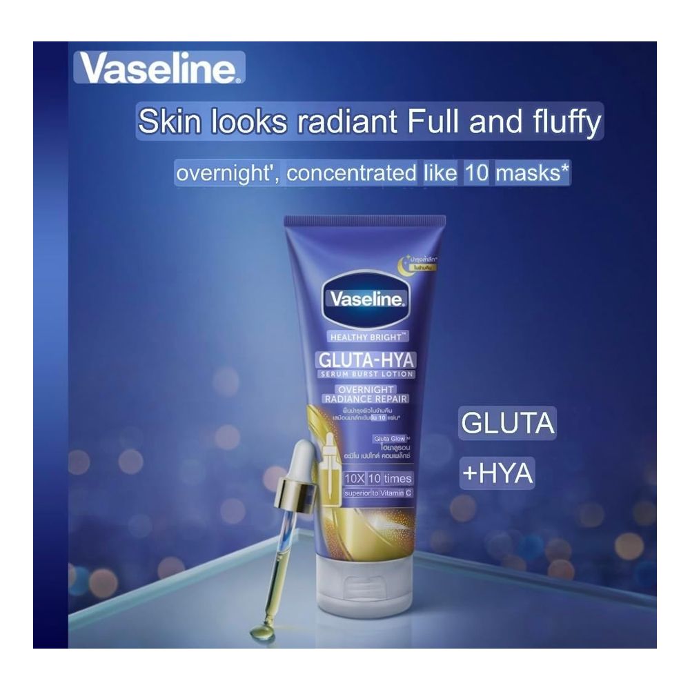 Vaseline Gluta Hya Overnight Radiance Repair Serum Burst Lotion - 300 Ml