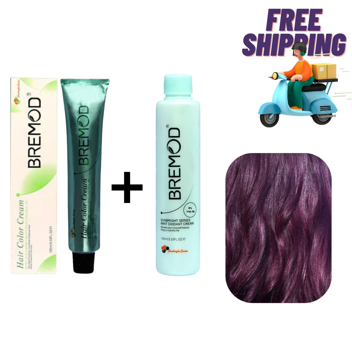 Bremod 3.66 Dark Intense Violet Brown Hair Color Creme