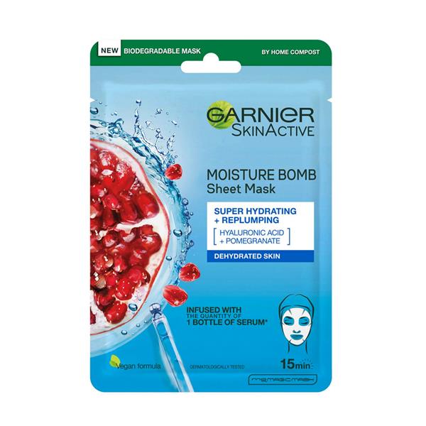 Garnier Moisture Bomb Hyaluronic Acid Pomegranate Sheet Mask 28g