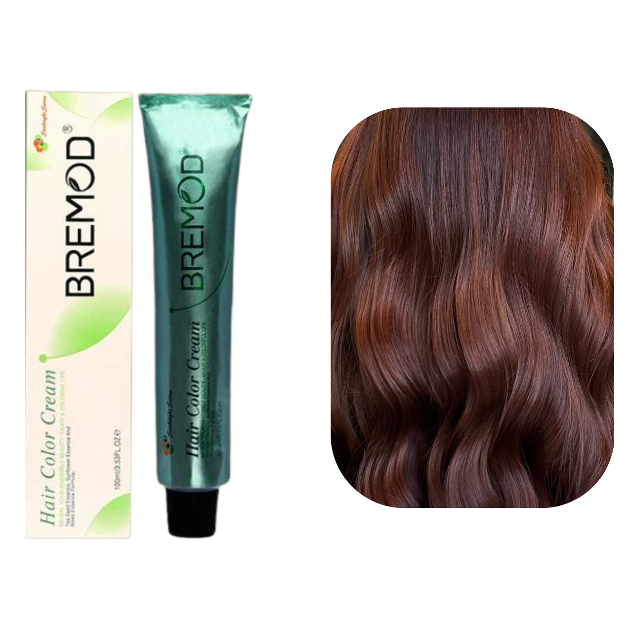 Bremod 4.45 Medium Copper Mahogany Brown Hair Color Creme