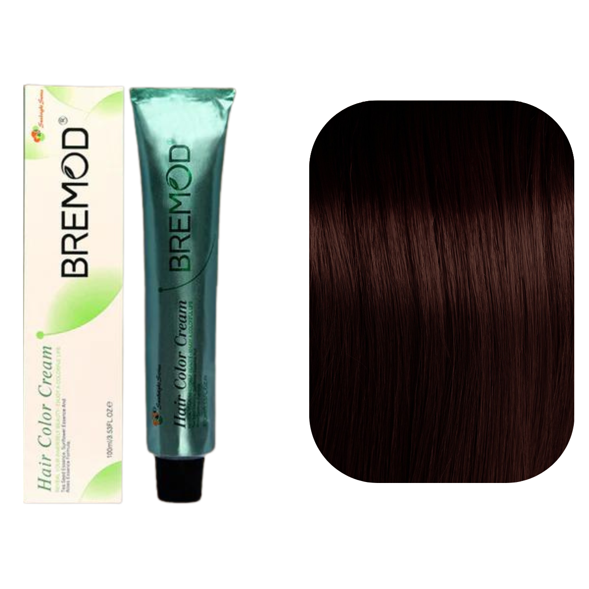 Bremod 4.5 Medium Mahogany Brown Hair Color Creme