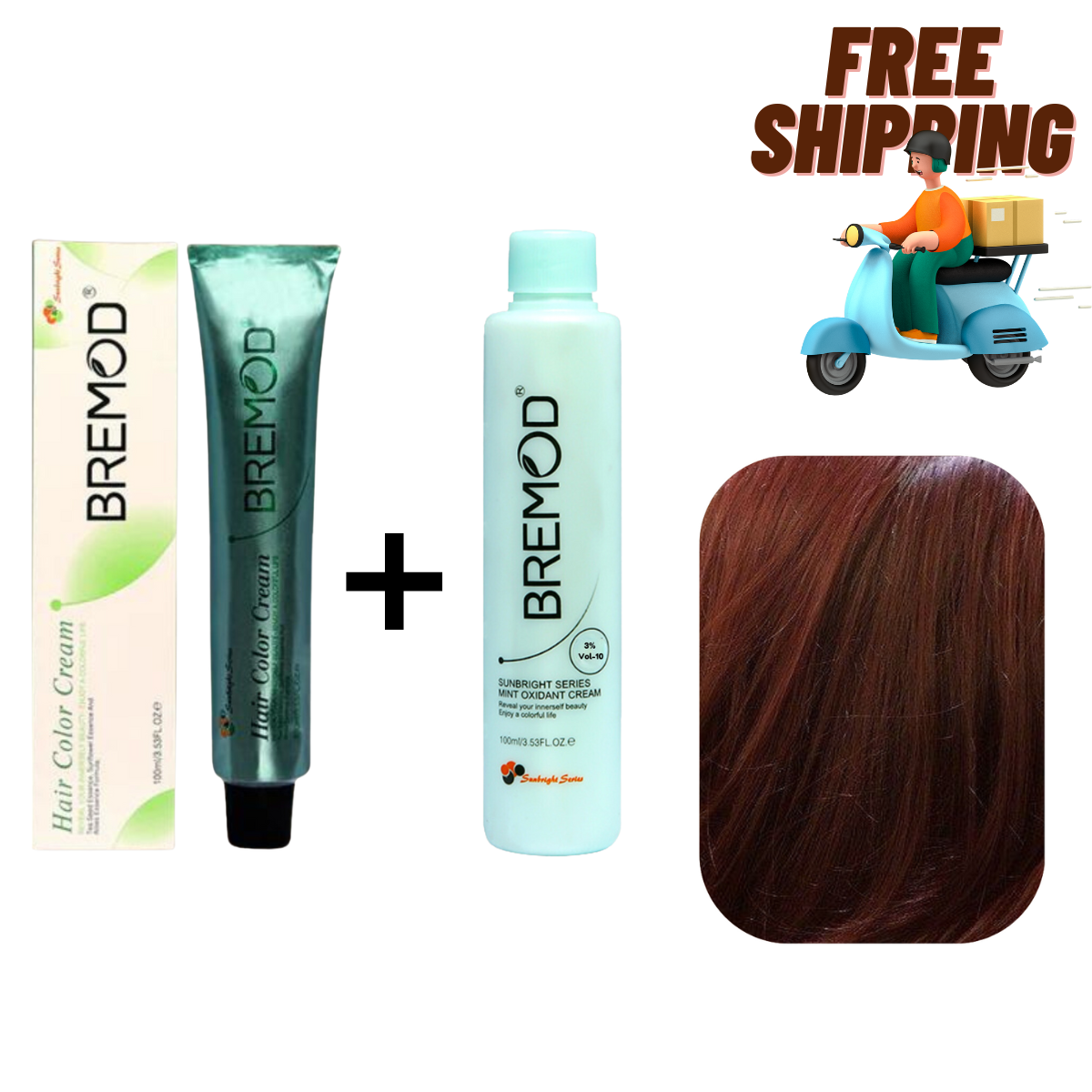 Bremod 4.56 Medium Mahogany Red Brown Hair Color Creme