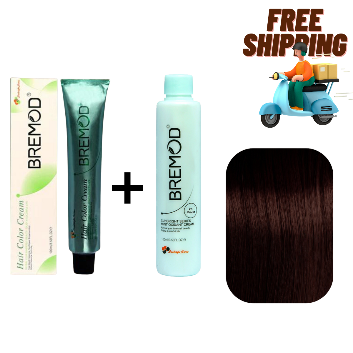 Bremod 4.5 Medium Mahogany Brown Hair Color Creme