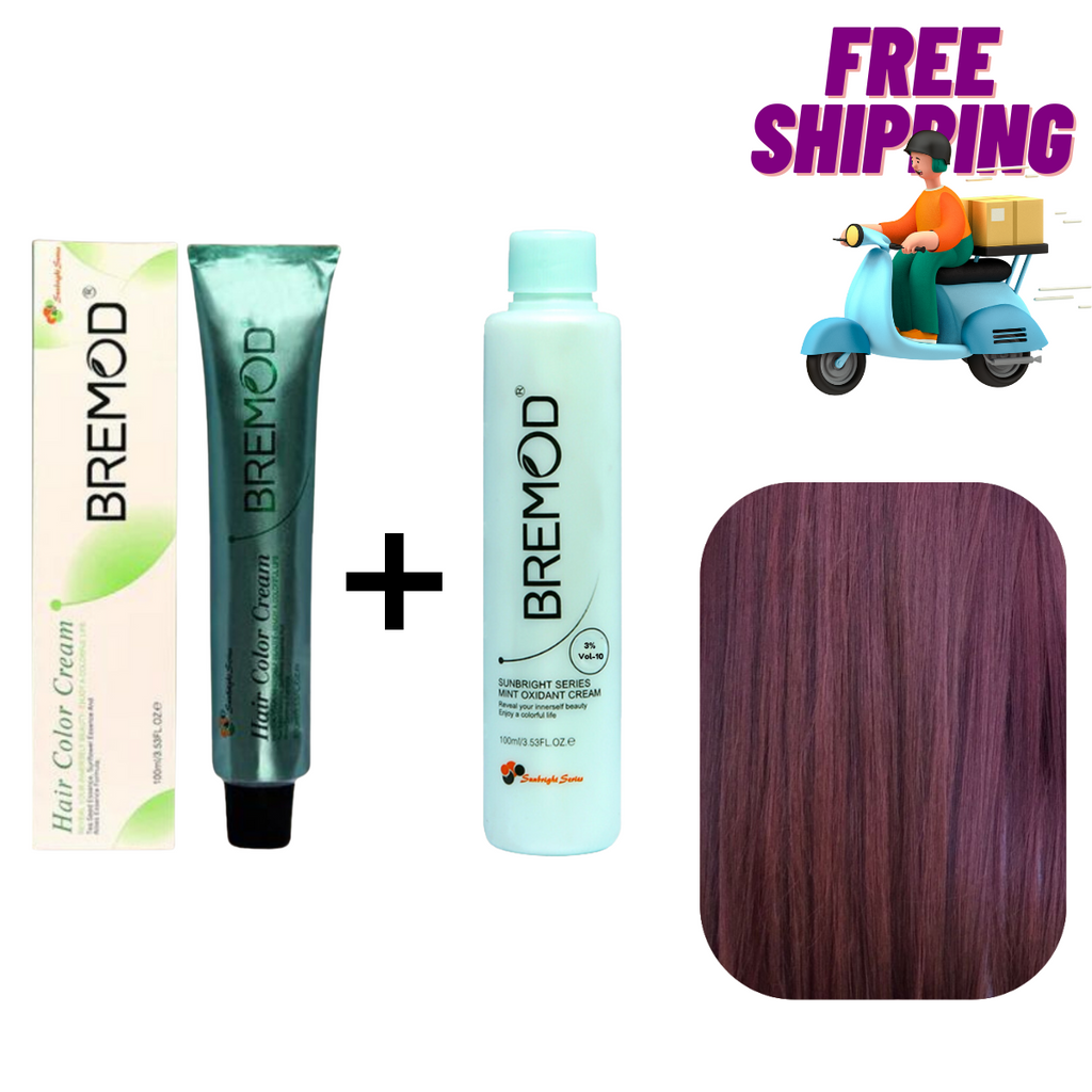 Bremod 4.66 Medium Red Violet Brown Hair Color Creme