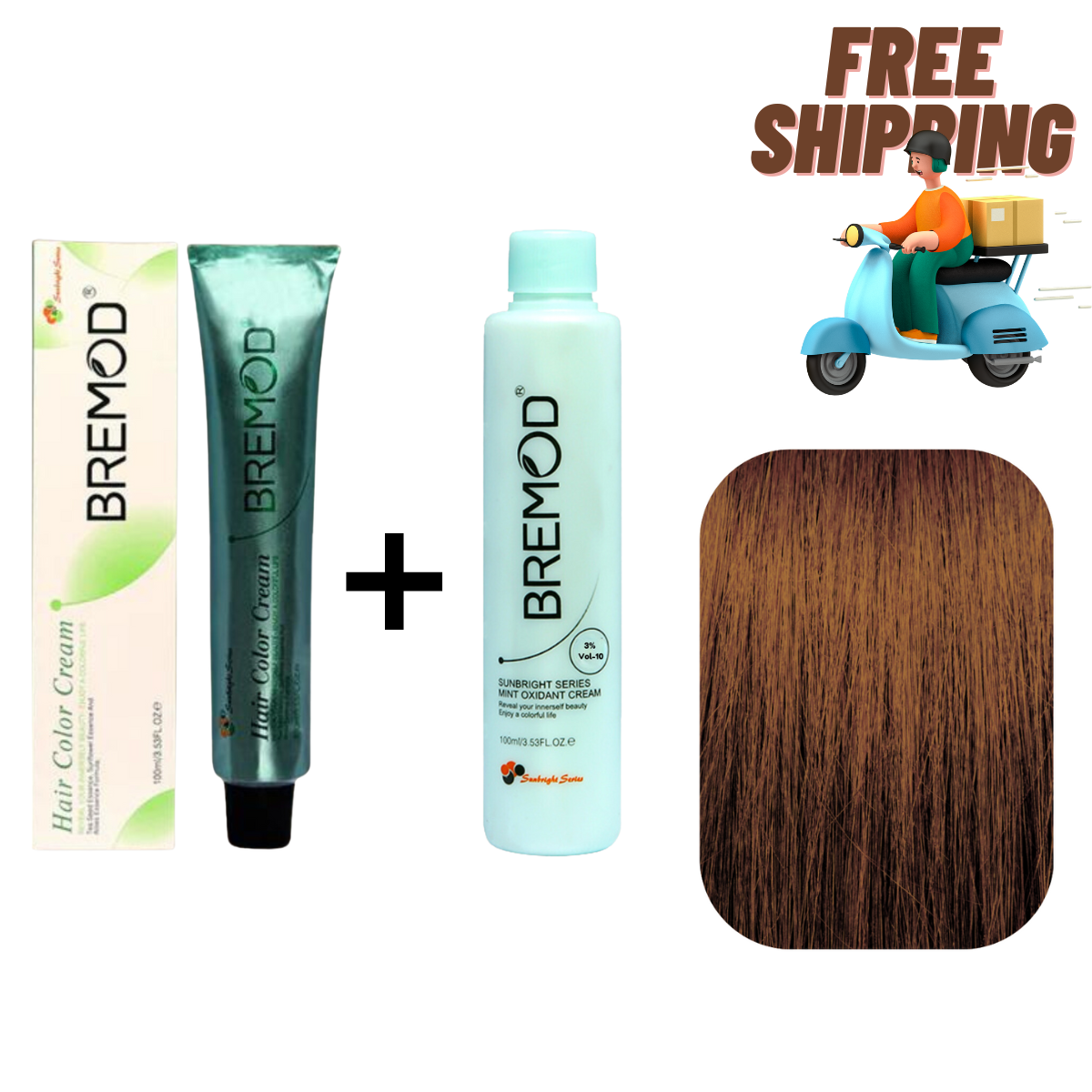 Bremod 5.45 Light Copper Mahogany Brown Hair Color Creme