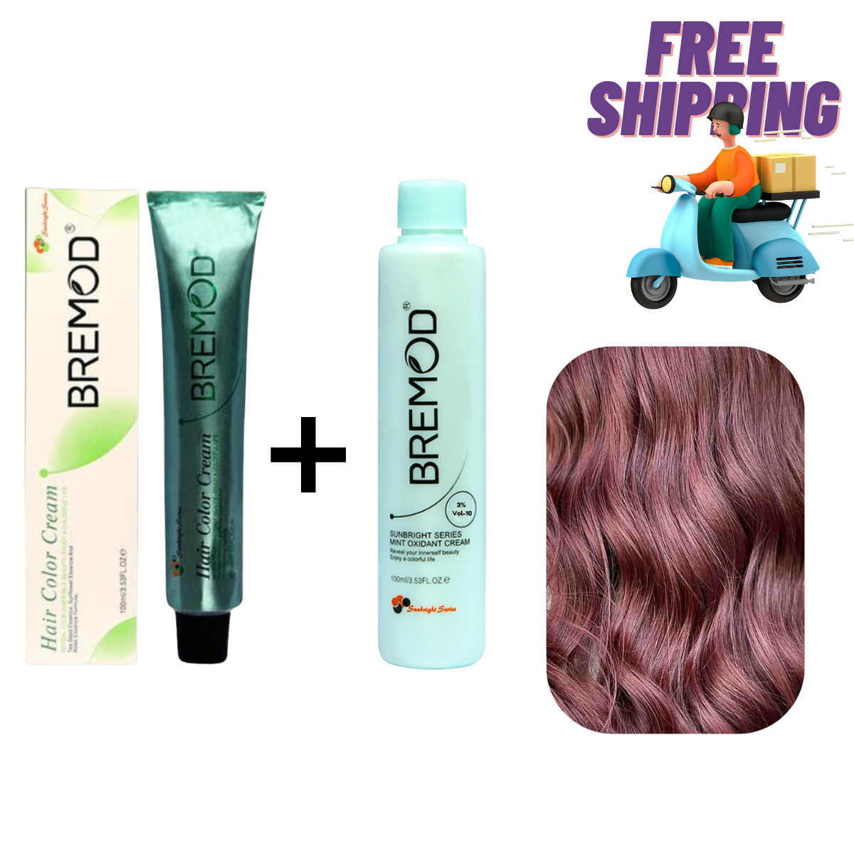 Bremod 5.65 Light Burgundy Brown Hair Color Creme