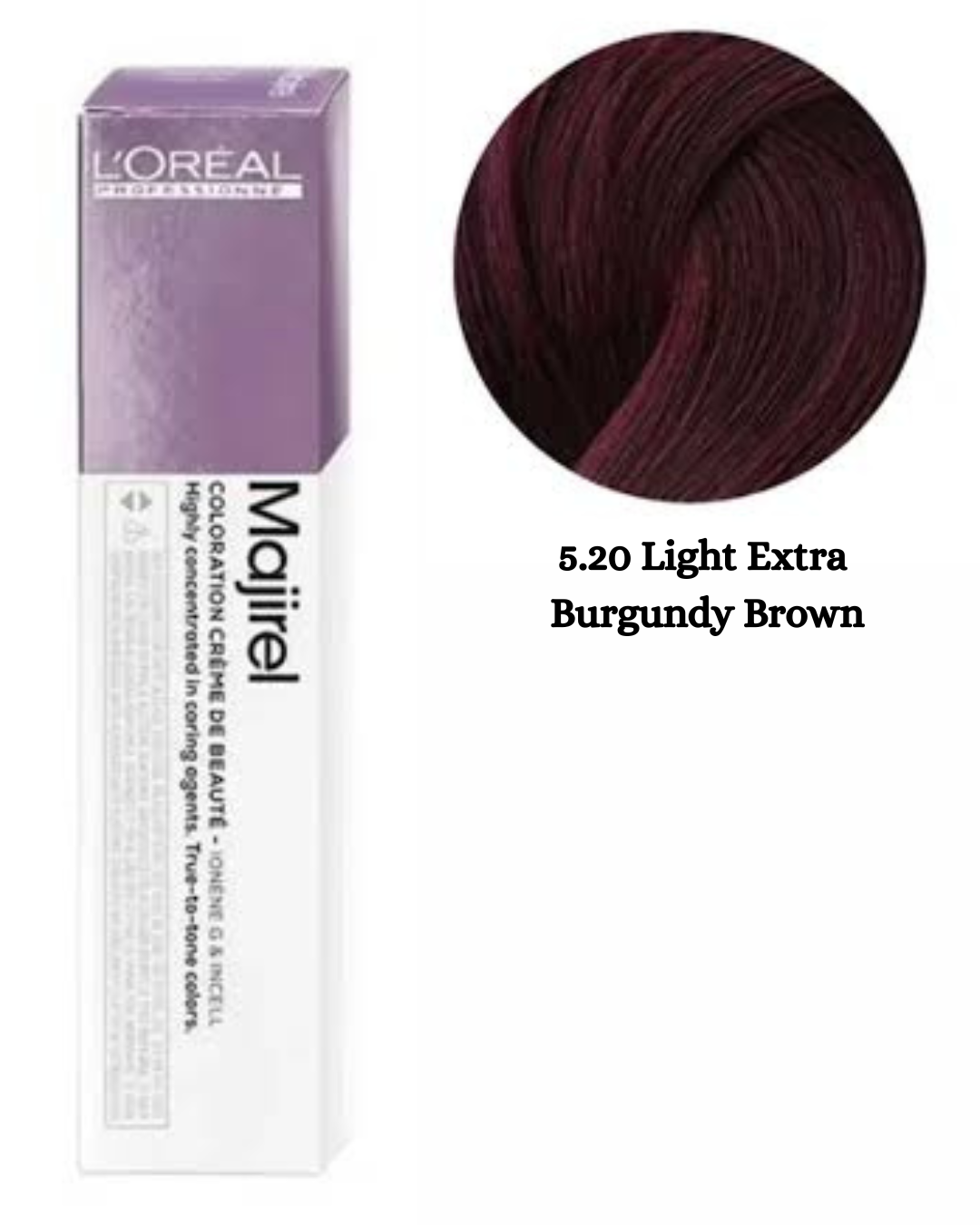Loreal Professionnel Majirel 5.20 Light Extra Burgundy Brown Hair Color