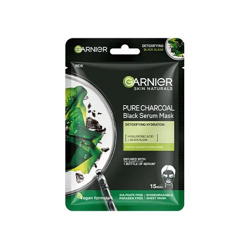 Garnier Pure Charcoal Black Serum Sheet Mask 28g
