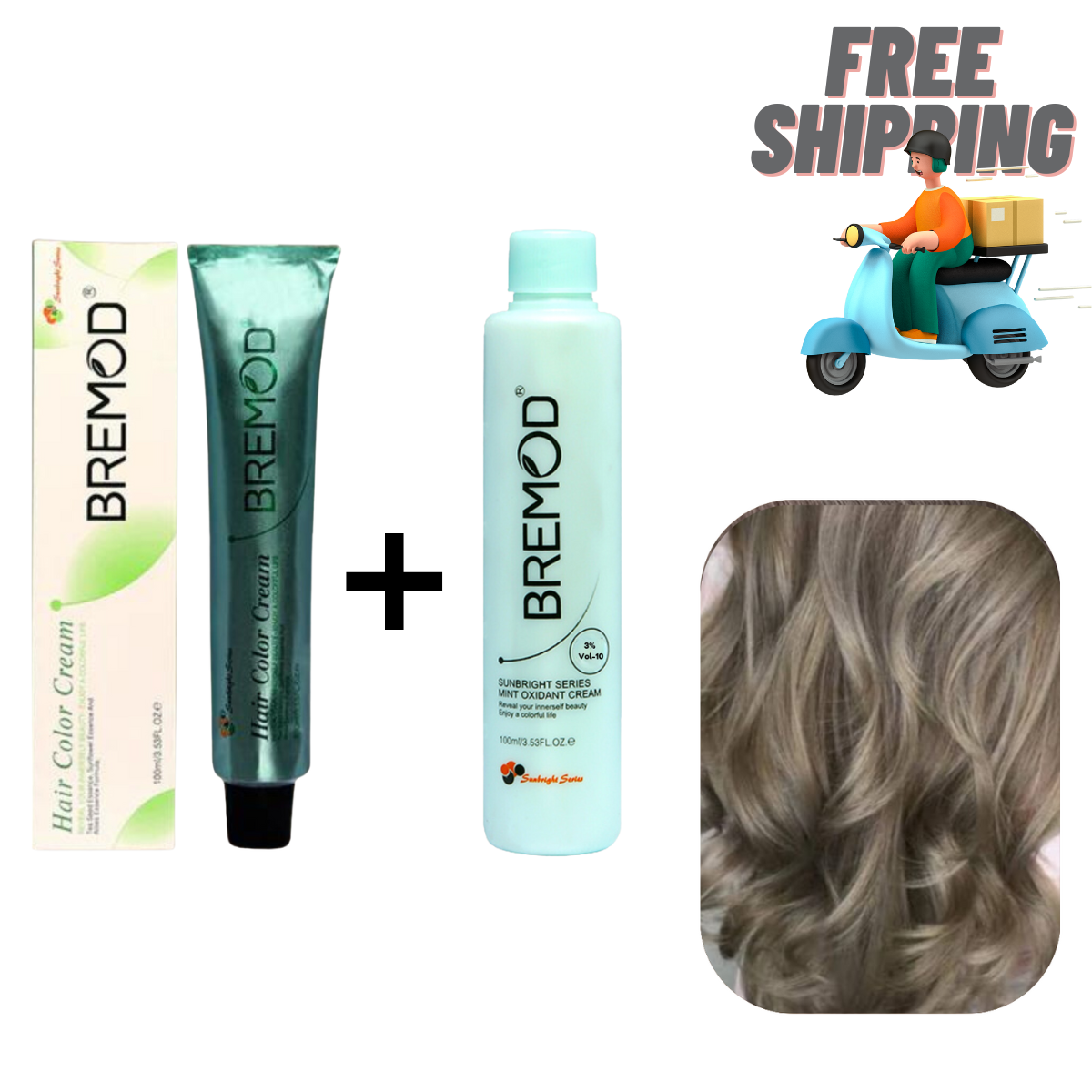 Bremod 7.1 Medium Ash Blond Hair Color Cream