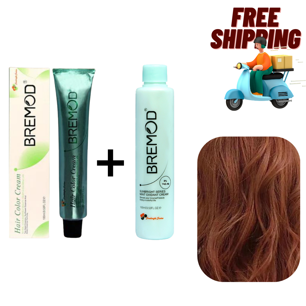 Bremod 7.56 Medium Mahogany Red Blond Hair Color Creme