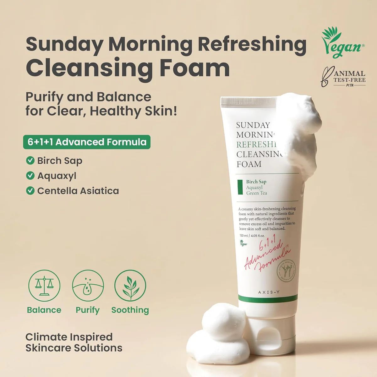 Axis-Y Sunday Morning Refreshing Cleansing Foam 120 Ml