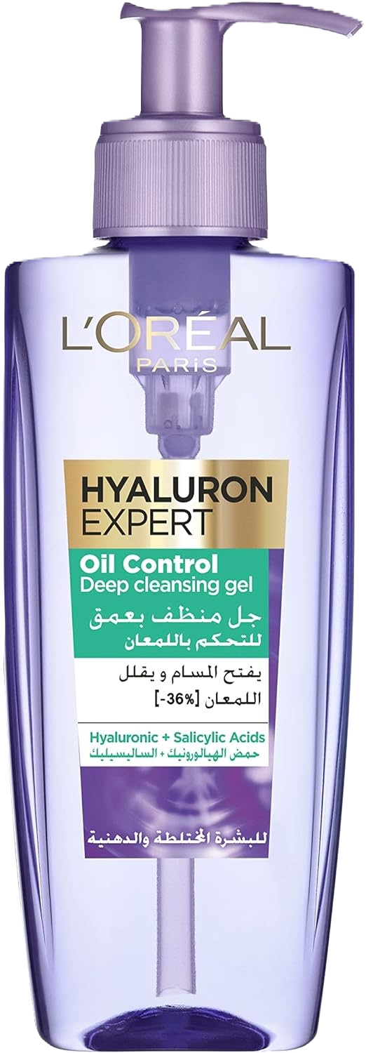 LOreal Paris Hyaluron Expert Oil Control Deep Cleansing Gel - 200 Ml