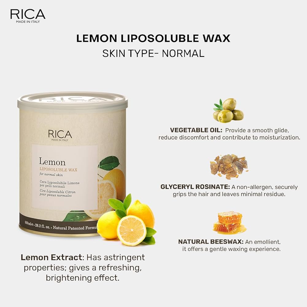RICA Lemon Wax For Normal Skin Liposoluble Wax - 800 Ml