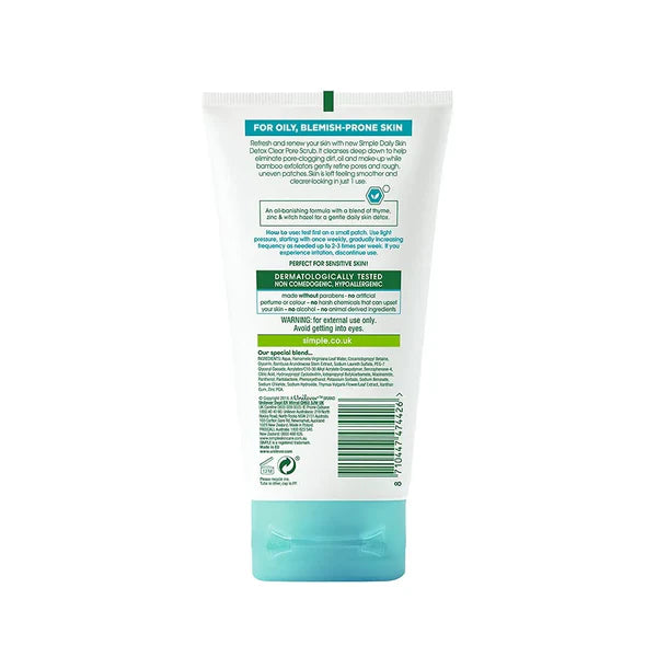 SIMPLE Skin Detox Clear Pore Scrub 150 Ml