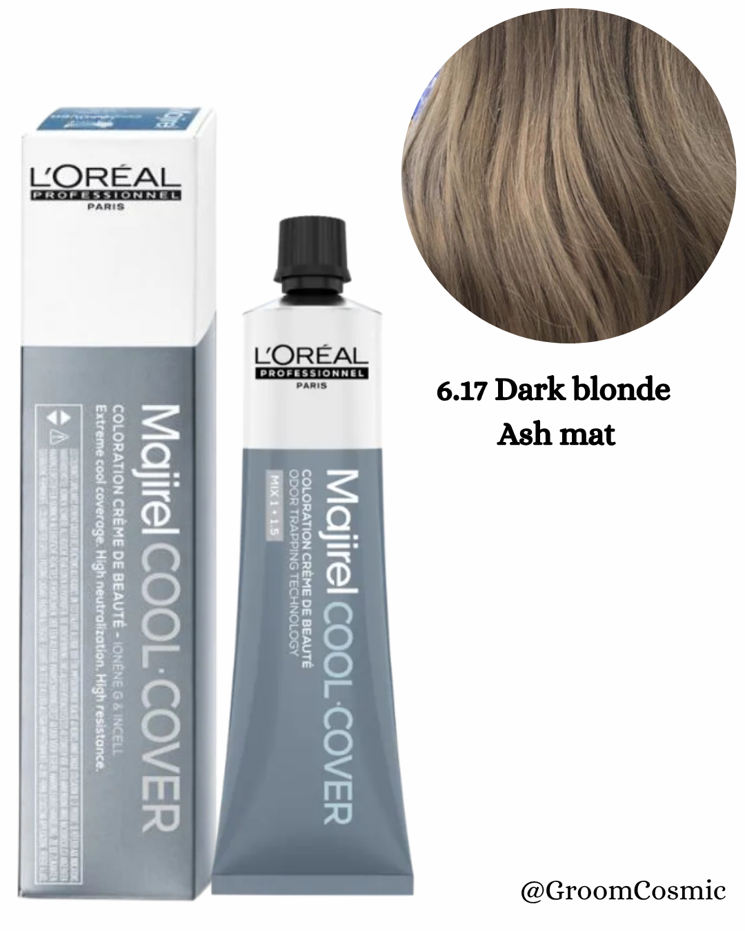 Loreal Professionnel Majirel Cool Cover 6.17 Dark Blonde Ash Mat