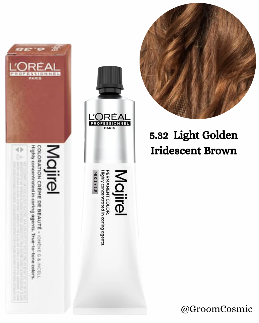 Loreal Professionnel Majirel 5.32 Light Golden Iridescent Brown 60 Ml