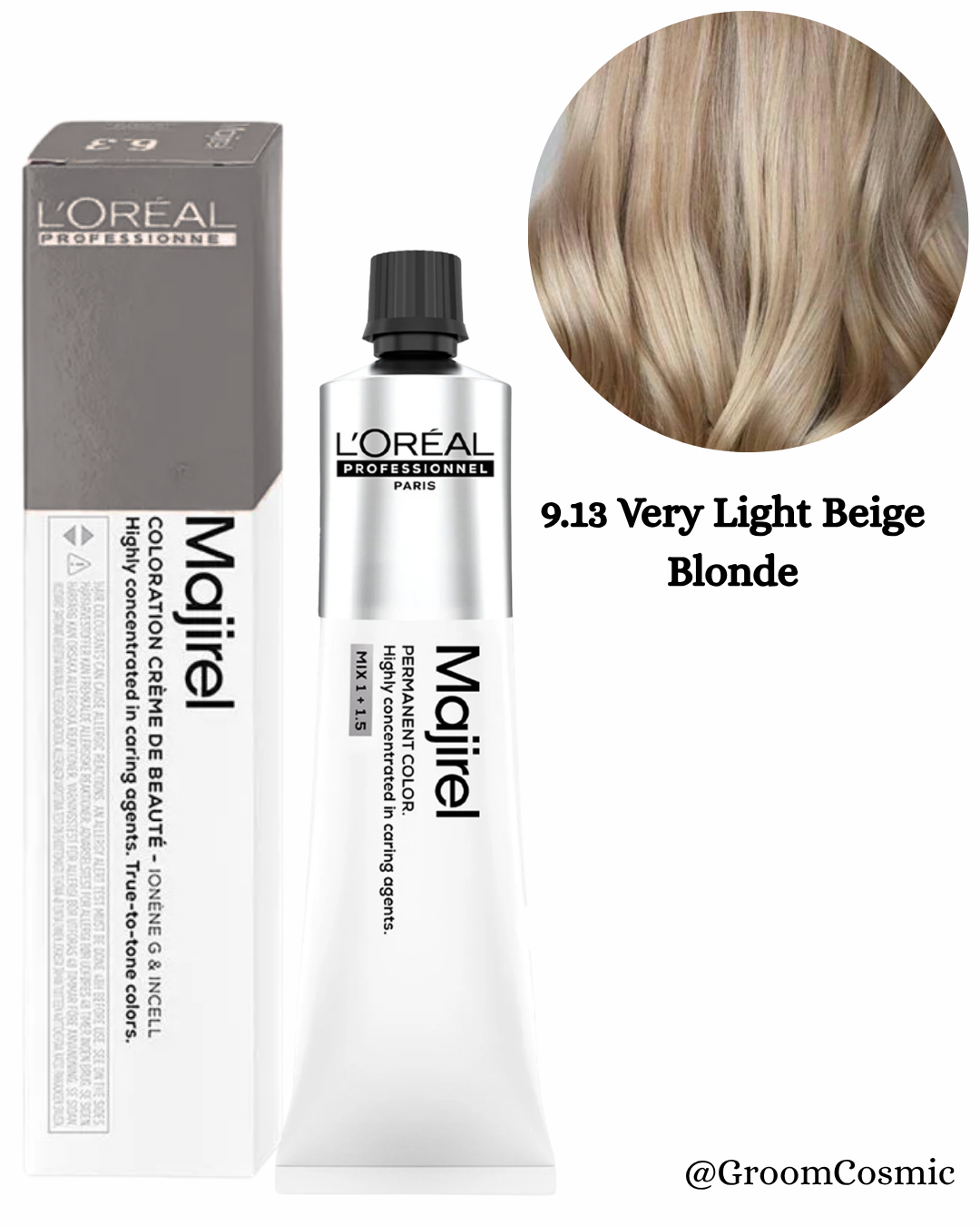 Loreal Professionnel Majirel 9.13 Very Light Beige Blonde 60 Ml