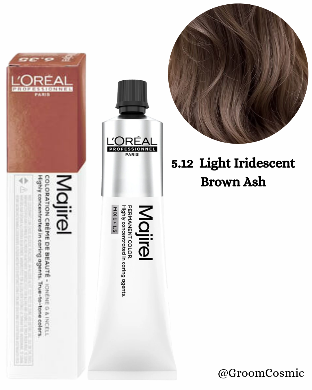 Loreal Professionnel Majirel 5.12 Light Iridescent Brown Ash 60 Ml
