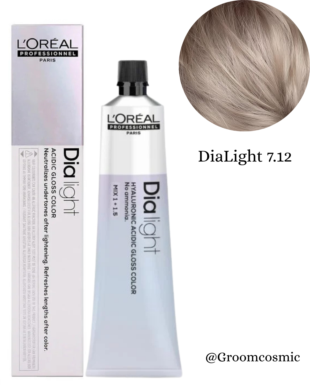 Loreal Dia Light 7.12 Iridescent Ash Blonde Hair Color - 60 Ml