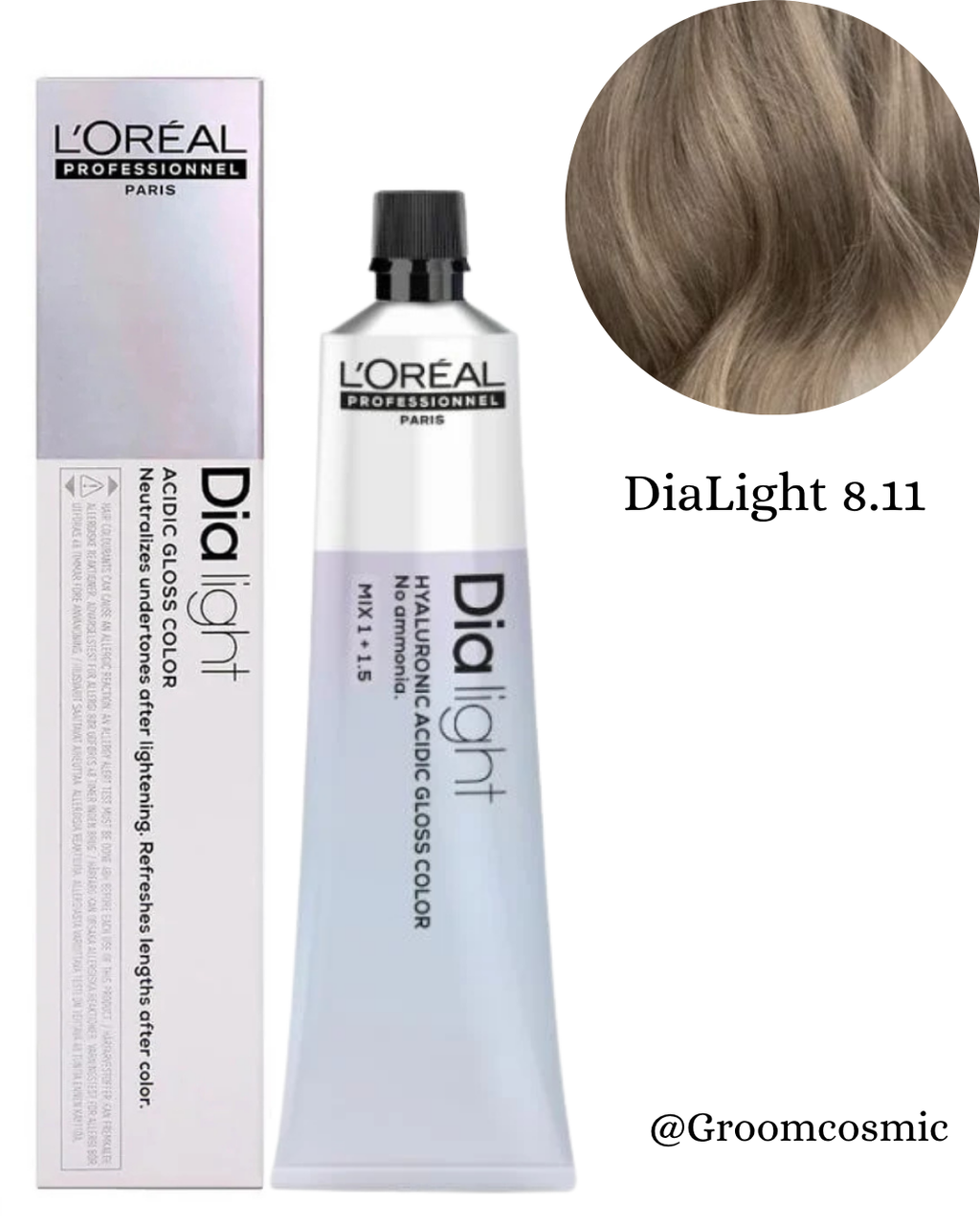 Loreal Dia Light 8.11 Light Deep Ash Blonde Milkshake Hair Color - 60 Ml