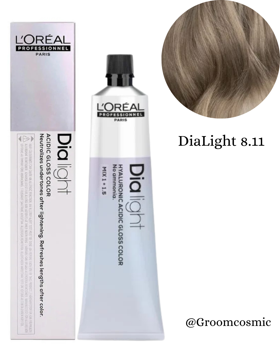 Loreal Dia Light 8.11 Light Deep Ash Blonde Milkshake Hair Color - 60 Ml