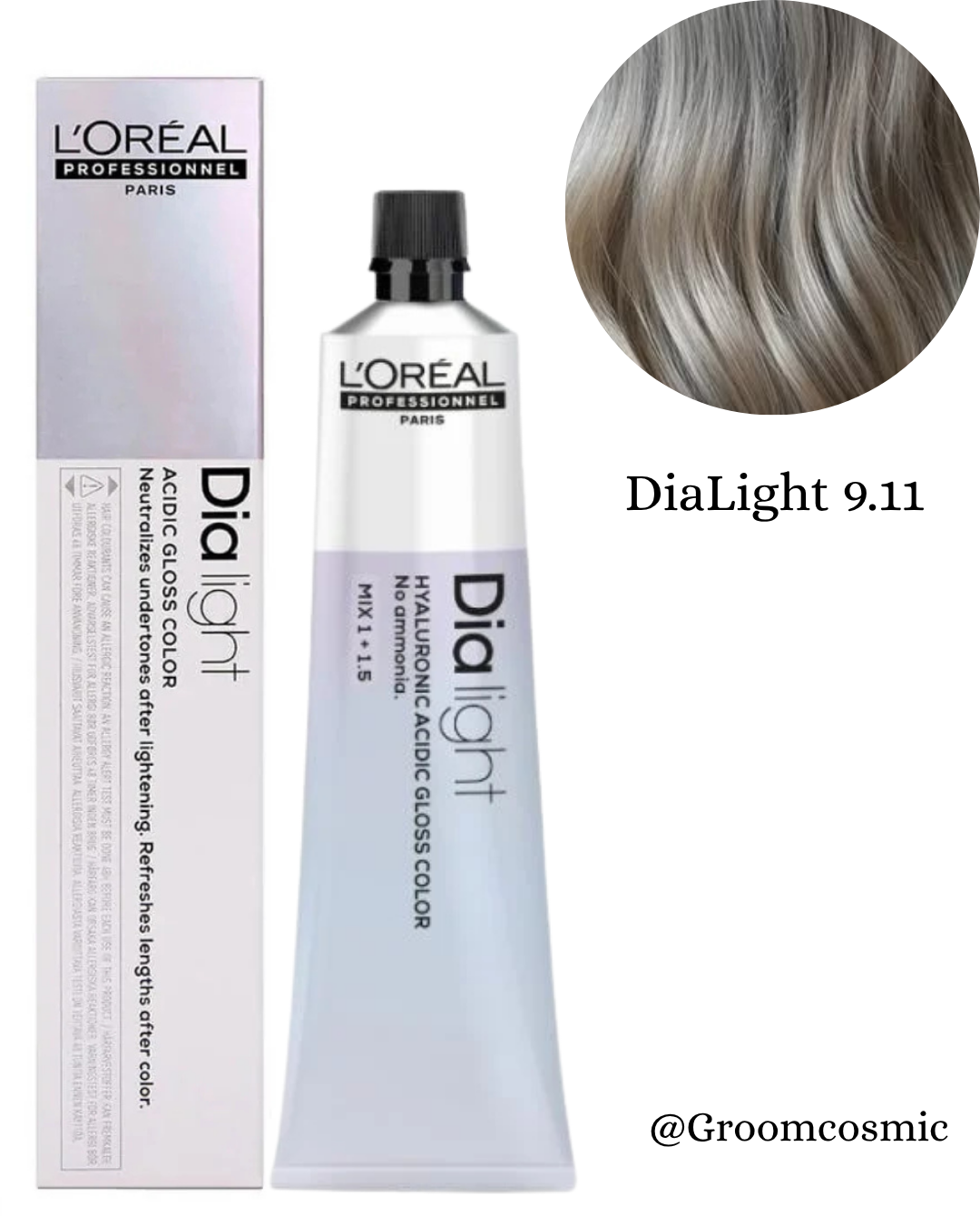 Loreal Dia Light 9.11 Very Light Deep Ash Blonde Milkshake Hair Color - 60 Ml