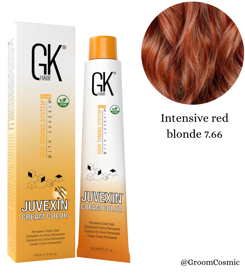 GK Hair Color Cream 7.66 Intense Red Blonde - 100 Ml