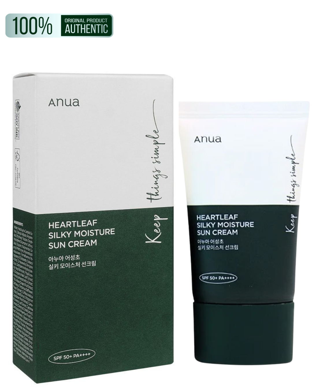 Anua Heartleaf Silky Moisture Sun Cream SPF50+ 50 Ml