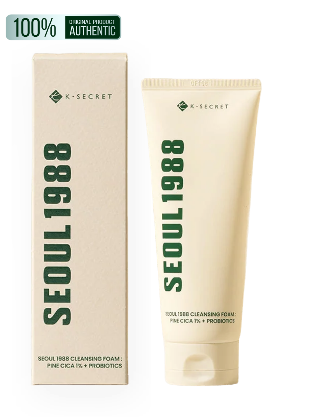 K-Secret Seoul 1988 Pine Cica 1% + Probiotics Cleansing Foam - 150 Ml