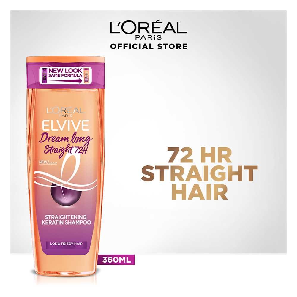 Loreal Paris Elvive Dream Long 72Hrs Keratin Straightening Keratin Shampoo - 360 ML