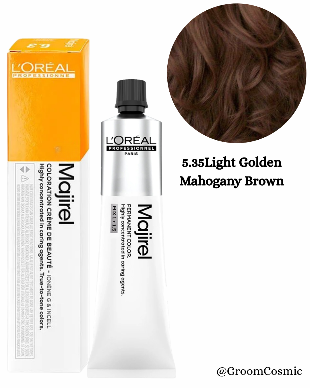 Loreal Professionnel Majirel 5.35 Light Golden Mahogany Brown 60 Ml