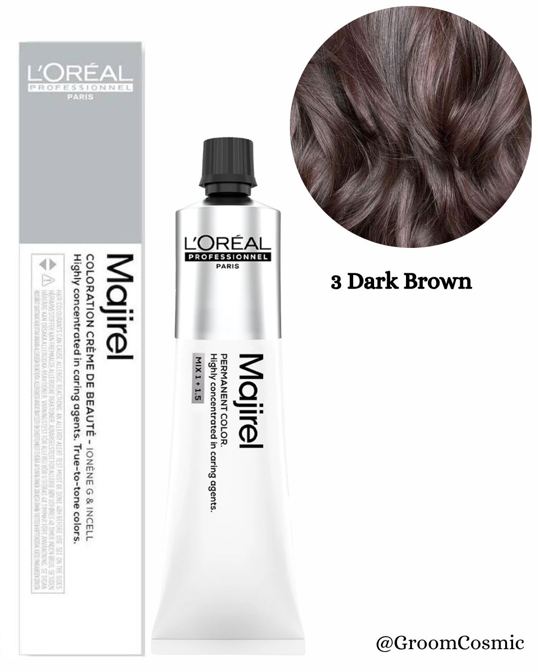 Loreal Professionnel Majirel 3 Dark Brown 60 Ml