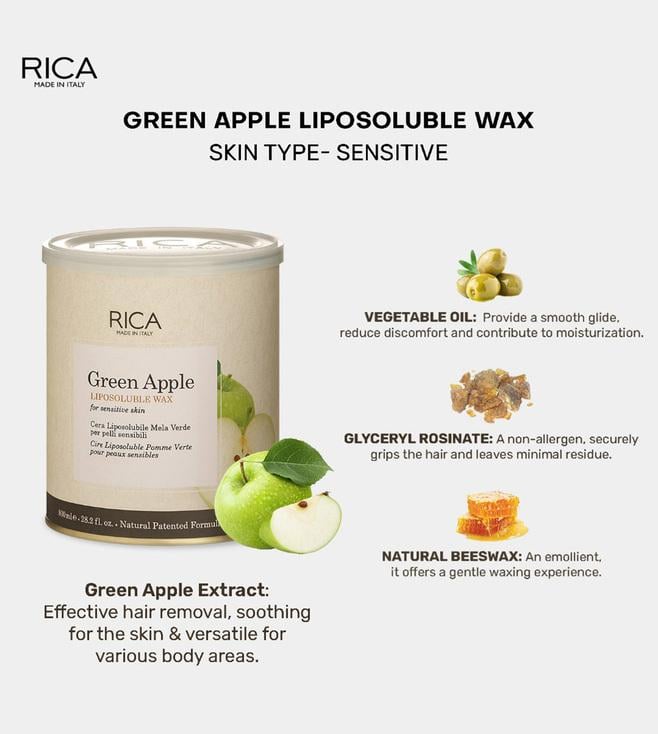 RICA Green Apple Wax For Sensitive Skin Liposoluble 400 ML