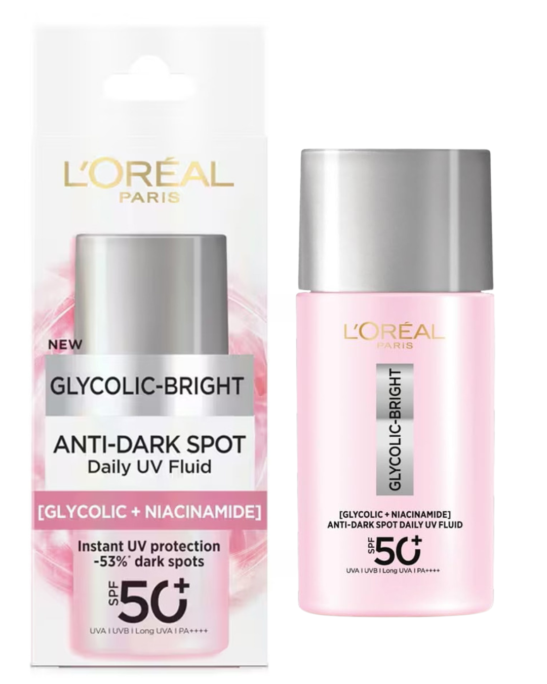 LOreal Paris Glycolic Bright Anti-Dark Spot SPF50+ Daily UV Fluid - 50 Ml