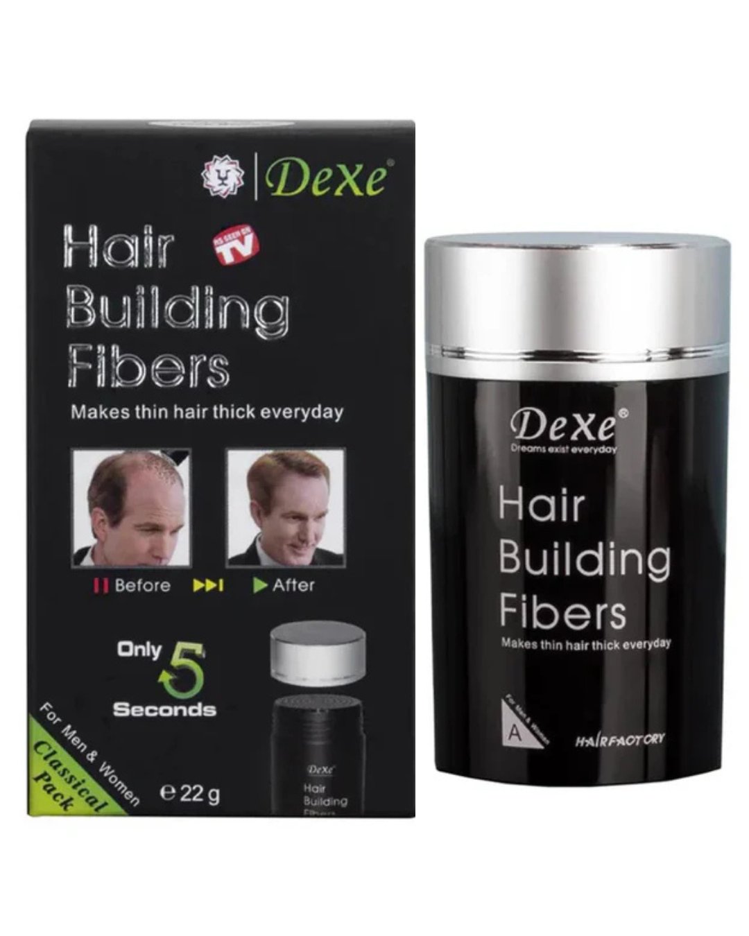 Dexe Hair Building Fibers Dark Brown - 22g