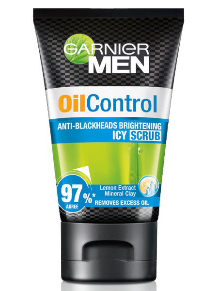 Garnier Men Oil Control Anti-Blackheads Brightening Icy Scrub 100 Ml