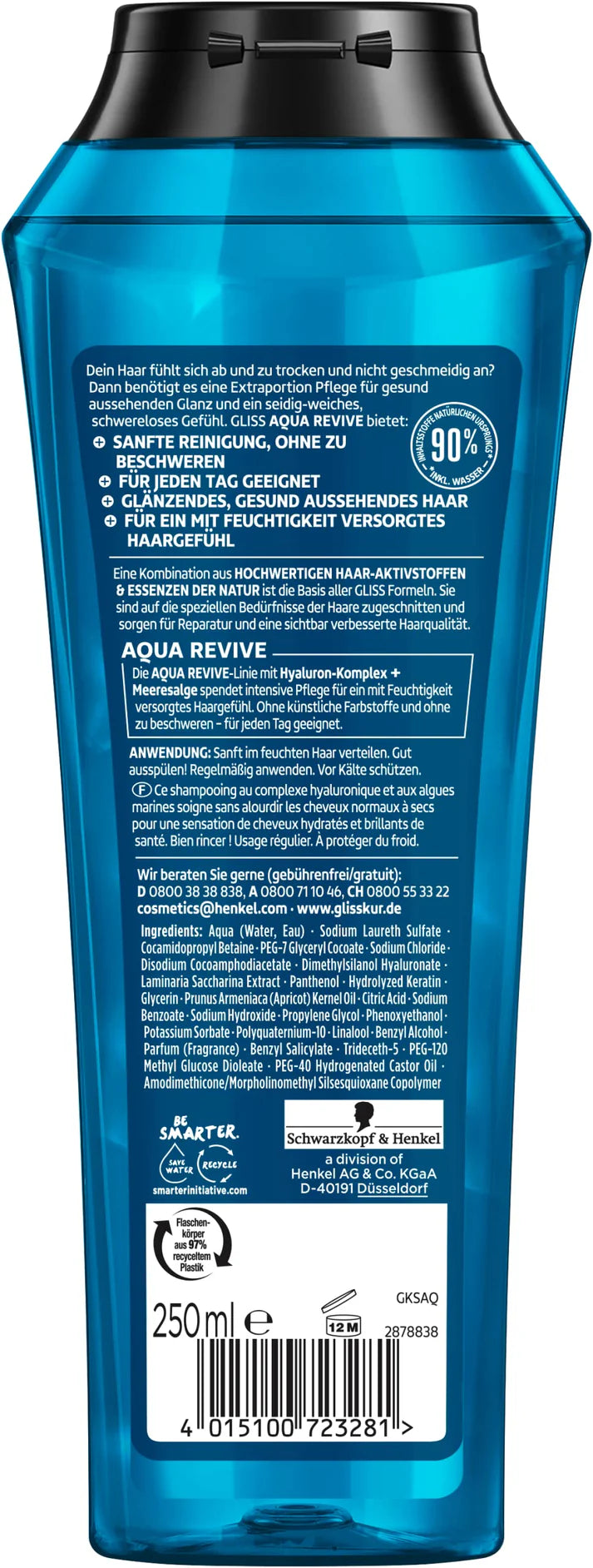 Schwarzkopf Gliss Aqua Revive Moisturizing Shampoo 250 Ml