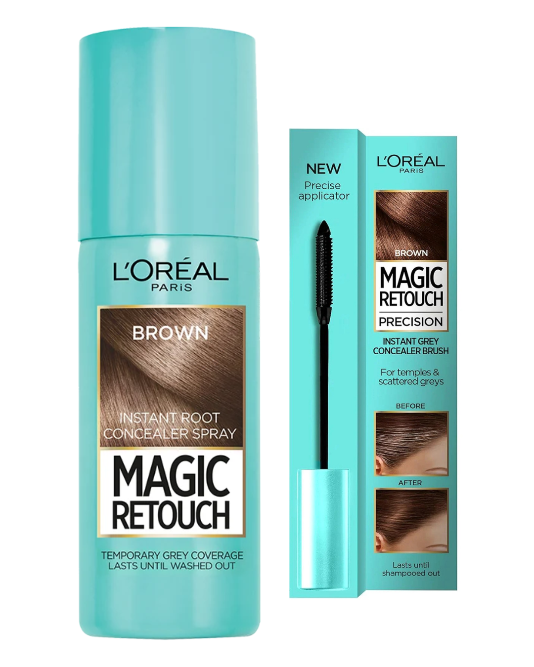LOreal Magic Retouch Concealer Spray Brown 75ml + Concealer Brush