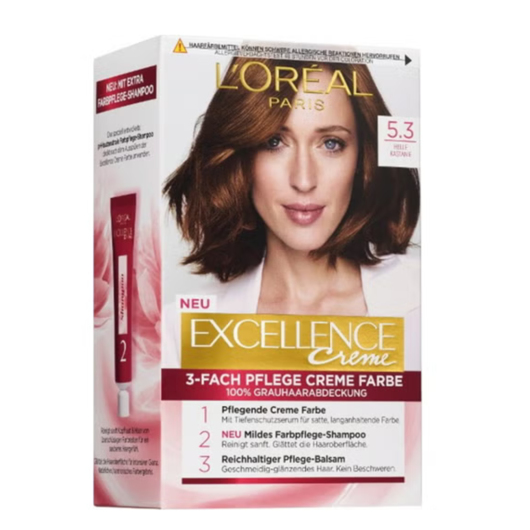 LOreal Excellence Permanent Hair Color 5.3 Golden Light Brown