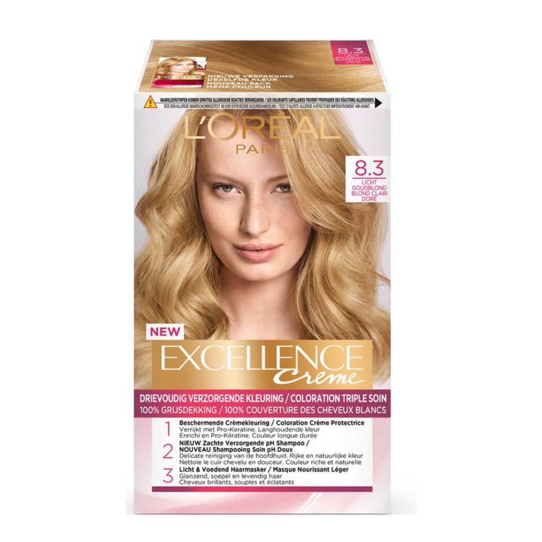 LOreal Excellence Permanent Hair Color 8.3 Natural Golden Blonde