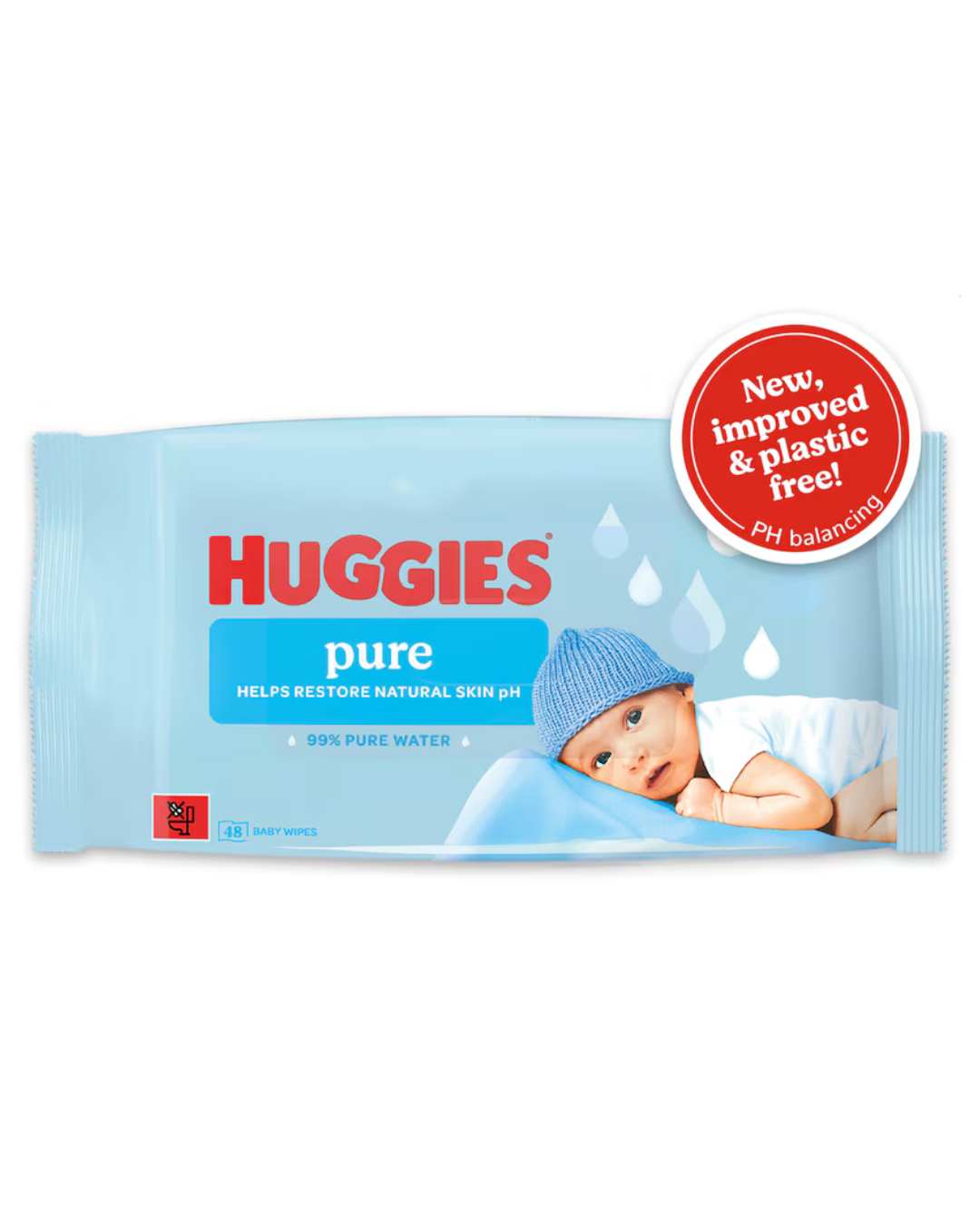 Huggies - Pure Baby Wipes 48 Wipes