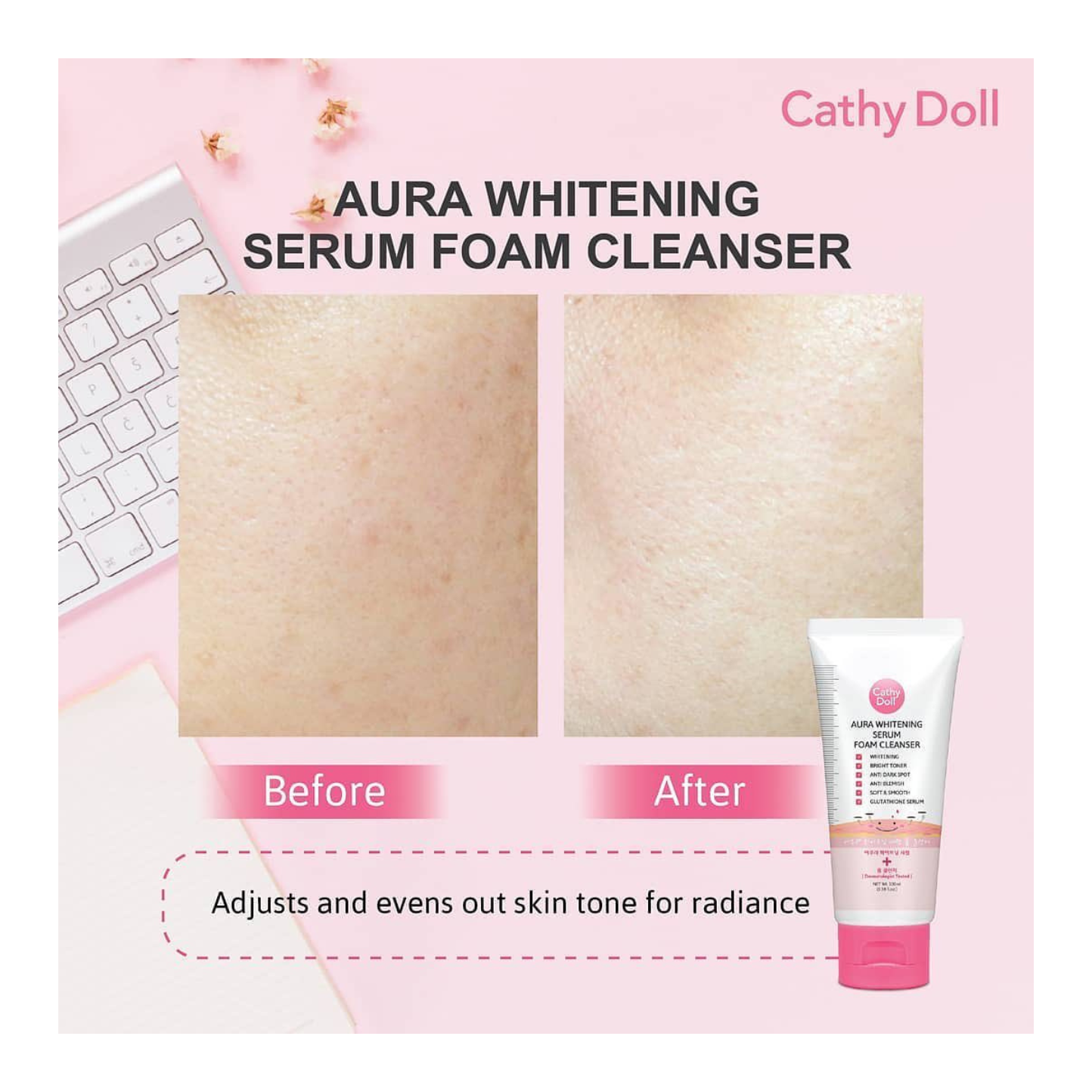 Cathy Doll Aura Whitening Foam Cleanser - 100 Ml