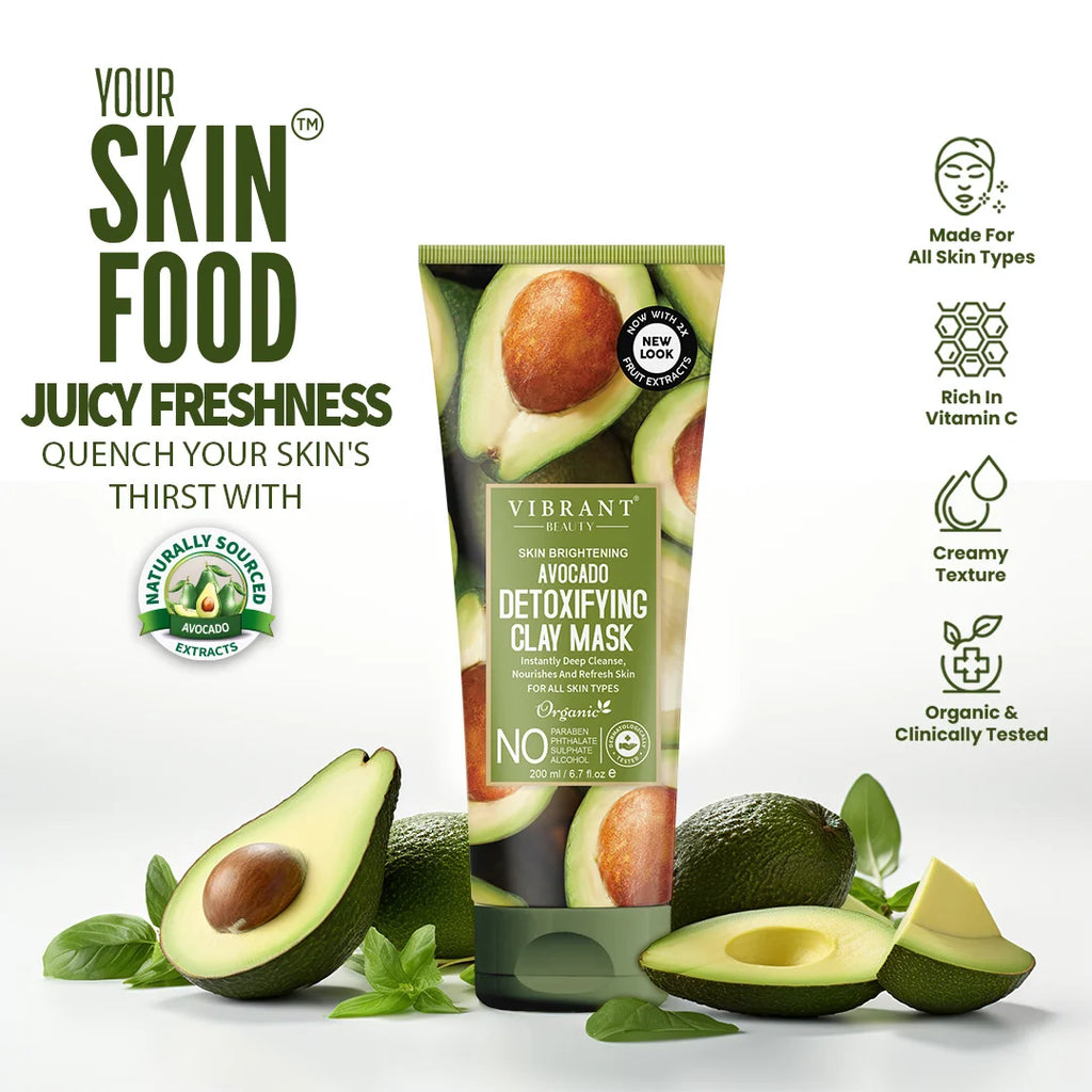Vibrant Beauty Avocado Detoxifying Clay Mask 200 Ml