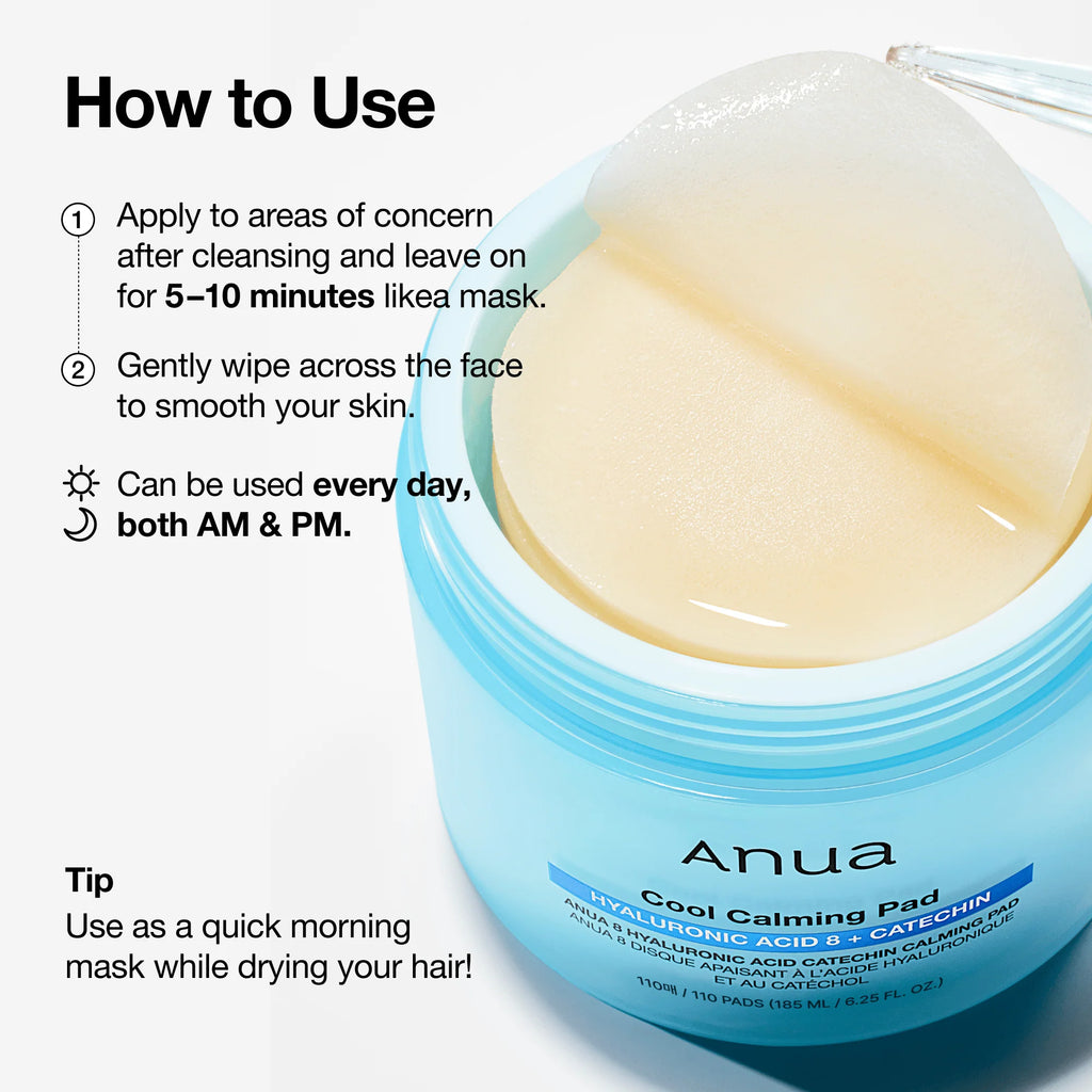 Anua - 8 Hyaluronic Acid Catechin Calming Pad - 185 Ml