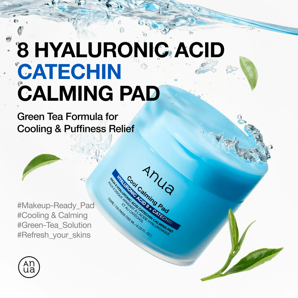 Anua - 8 Hyaluronic Acid Catechin Calming Pad - 185 Ml