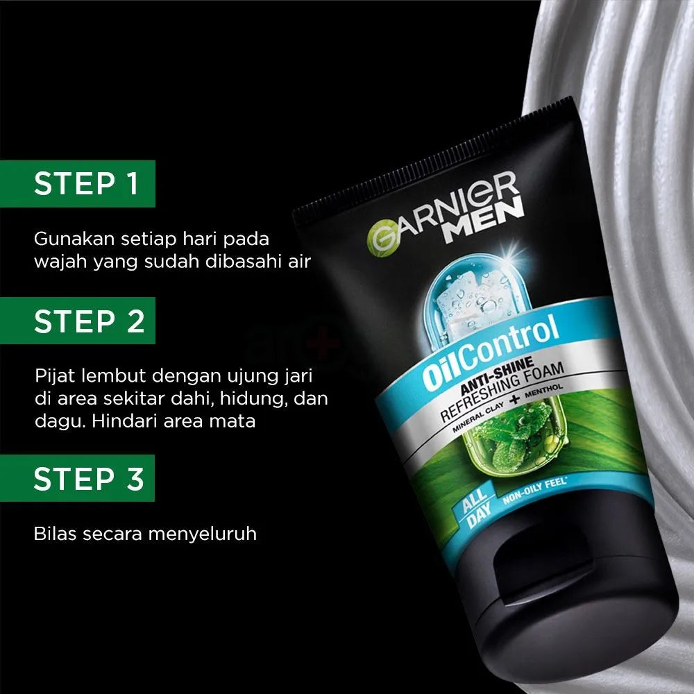 Garnier Men Oil Control Bright + Oil Control Super Duo Foam 100 Ml