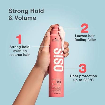 Schwarzkopf Osis+ Grip Volume & Body Extra Strong Mousse - 200ml