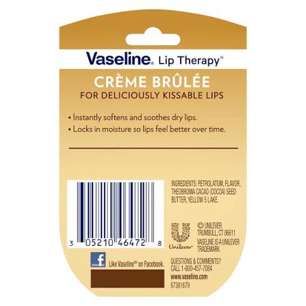 Vaseline Lip Balm Creme Brulee for Dry Cracked Lips - 7g